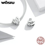 Wostu Oxidized Pray For Love Charm Bracelet 925 Silver BDX317