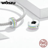 Wostu 925 Silver CZ Clip Charm Dangle for Pan Bracelet