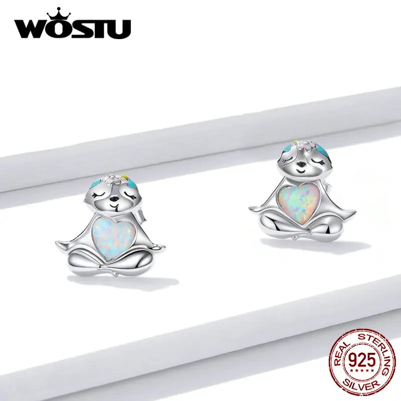 Wostu 925 Silver Sloth Nails Earrings for Women Girl