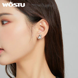 Wostu 925 Silver Sloth Nails Earrings for Women Girl