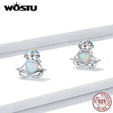 Wostu 925 Silver Sloth Nails Earrings for Women Girl