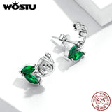 Wostu 925 Silver Lily Valley Earrings Stud for Women Wedding Party Gift