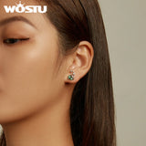 Wostu 925 Silver Lily Valley Earrings Stud for Women Wedding Party Gift