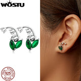 Wostu 925 Silver Lily Valley Earrings Stud for Women Wedding Party Gift
