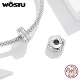 Wostu 925 Silver Flower Zircon Charms for Bracelets DXC1795