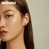 Wostu 925 Silver Animal Ear Stud Earrings for Women