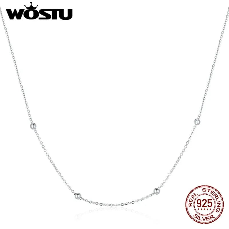 Wostu 925 Sterling Silver Chain Pendant Necklace for Women