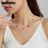 Wostu 925 Sterling Silver Chain Pendant Necklace for Women