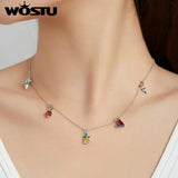 Wostu 925 Sterling Silver Chain Pendant Necklace for Women