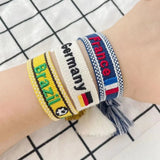 Vintage Football Fans Woven Bracelet Friendship Jewelry