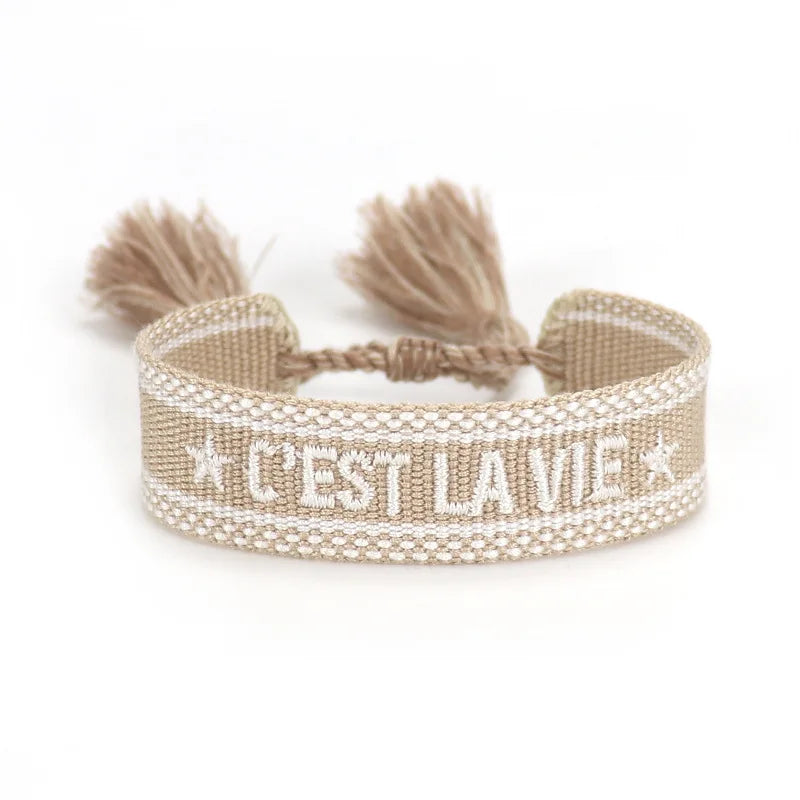 Woven Bracelets C'EST LA VIE Stacking Jewelry Bracelet