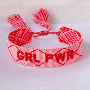 Girl Power Woven Bracelets Cotton Friendship Bracelets