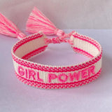 Girl Power Woven Bracelets Cotton Friendship Bracelets