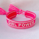 Girl Power Woven Bracelets Cotton Friendship Bracelets