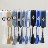 Woven Bracelets Evil Eyes Stackable Wrap Fabric Bracelets