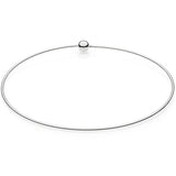 Woven Fabric Leather Choker Ball Clasp Necklace