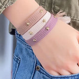 Woven Friendship Bracelet Tiny Stars Summer Jewelry