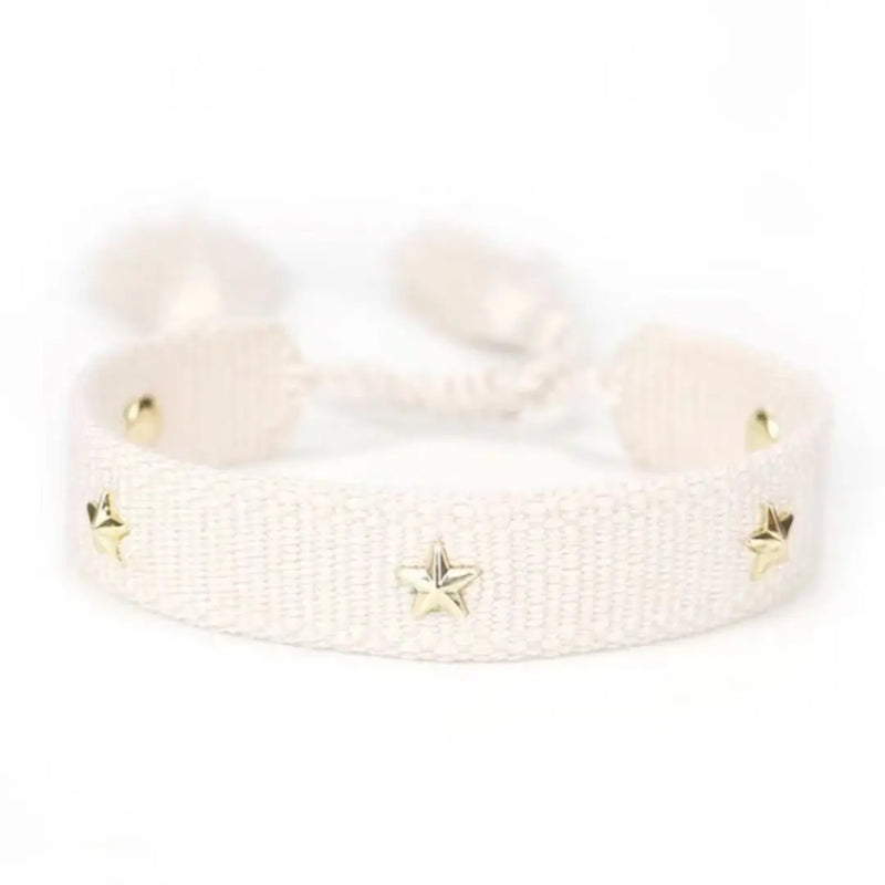 Woven Friendship Bracelet Tiny Stars Summer Jewelry
