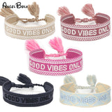Woven Friendship Bracelet Unisex Lace Embroidery Tassel Bracelet