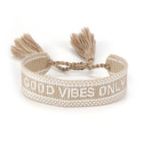 Woven Friendship Bracelet Unisex Lace Embroidery Tassel Bracelet