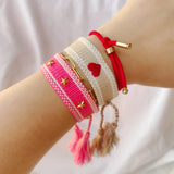 Adjustable Woven Friendship Bracelets with Tassel