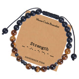 Alphanumeric Friendship Bracelet Tiger Eye Stone