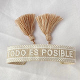 Boho Woven Wrap Bracelets Spanish Words Stackable Bohemian Style