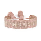 Boho Woven Wrap Bracelets Spanish Words Stackable Bohemian Style