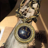 Geometric Pendant Rope Necklace Bohemian Style