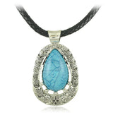Geometric Pendant Rope Necklace Bohemian Style