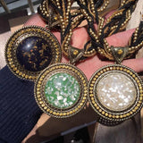 Geometric Pendant Rope Necklace Bohemian Style