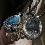 Geometric Pendant Rope Necklace Bohemian Style