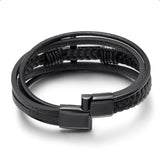 Men's Leather Bracelet Stainless Steel Jewelry