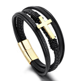 Men's Leather Bracelet Stainless Steel Jewelry