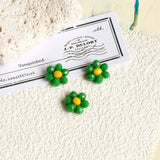 Floral Acrylic Pendant Earrings, Handmade Jewelry Accessories