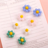 Floral Acrylic Pendant Earrings, Handmade Jewelry Accessories