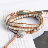 Amazonite Tree of Life Buckle Wrap Bracelet