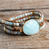 Amazonite Tree of Life Buckle Wrap Bracelet