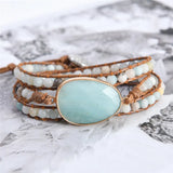 Amazonite Tree of Life Buckle Wrap Bracelet