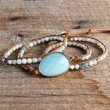 Amazonite Tree of Life Buckle Wrap Bracelet