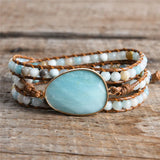 Amazonite Tree of Life Buckle Wrap Bracelet