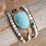 Amazonite Tree of Life Buckle Wrap Bracelet