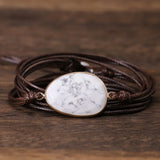 Natural Stone White-Turquoise Wrap Bracelet Boho Friendship Bracelet