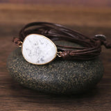 Natural Stone White-Turquoise Wrap Bracelet Boho Friendship Bracelet