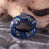 Tube Shape Stone Wrap Bracelet for Women