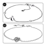 925 Silver Crown O Heart Bracelet Zircon Stones