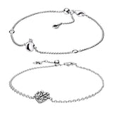 925 Silver Bracelet Crown Zircon Heart