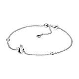925 Silver Crown O Heart Bracelet Zircon Stones