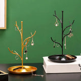 Wrought Iron Jewelry Organizer Display Shelf - Tree Branch Earring Holder