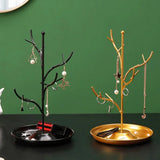Wrought Iron Jewelry Organizer Display Shelf - Tree Branch Earring Holder